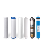 Replacement Water Filter Set for 6 Stage Alkaline Reverse Osmosis Filtration Systems: 50 GPD RO Membrane + Alkaline Filter