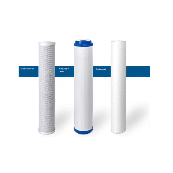 KDF 85 Replacement 3 Stage Big Blue Whole House Water Filter Kit 4.5" x 20" 