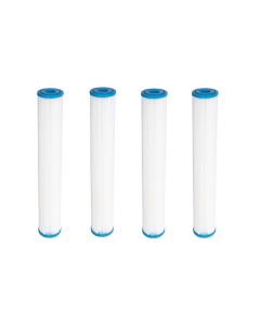 4 Pack: Polyester Pleated Sediment Water Filter 2.5" x 20" |10 Micron Nominal Filtration