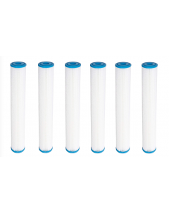 6 Pack: Polyester Pleated Sediment Water Filter 2.5" x 20" |10 Micron Nominal Filtration
