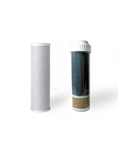 Carbon Block & KDF 55 + GAC (2.5" x 9.75") Chlorine, Heavy Metal Filters- for 10" Countertop and Under Sink RO Filtration