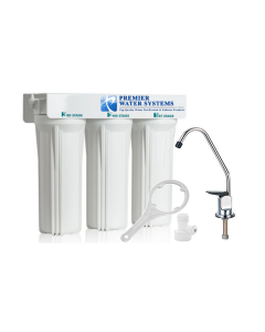 Triple Undersink Home Drinking Alkaline Water Filtration System - with Sediment, Carbon and Alkaline Filters