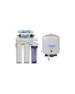 Low Pressure System - 6 Stage Dual Outlet Use (Drinking & 0 PPM Aquarium Reef/Deionization) Reverse Osmosis Water System (RO/DI) + Tank
