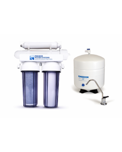 4 Stage: Complete Home Reverse Osmosis Drinking Water Filtration System 50 GPD - Clear