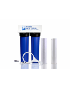 Dual Big Blue Water Filtration System 4.5" x 20" + Filters | Fluoride Removal